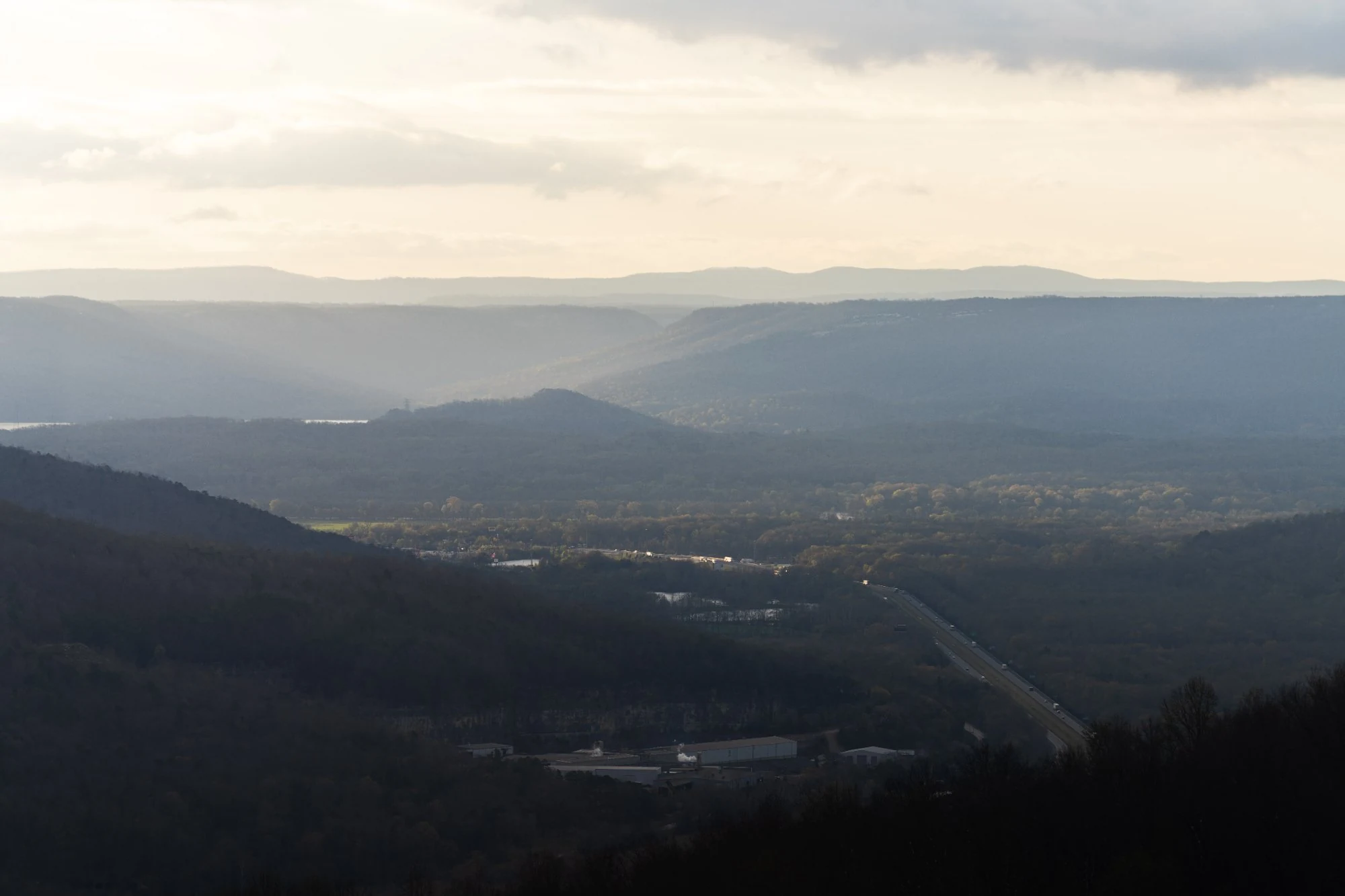 Panoramic valley view from Jackson Point bluff Sewanee Tennessee