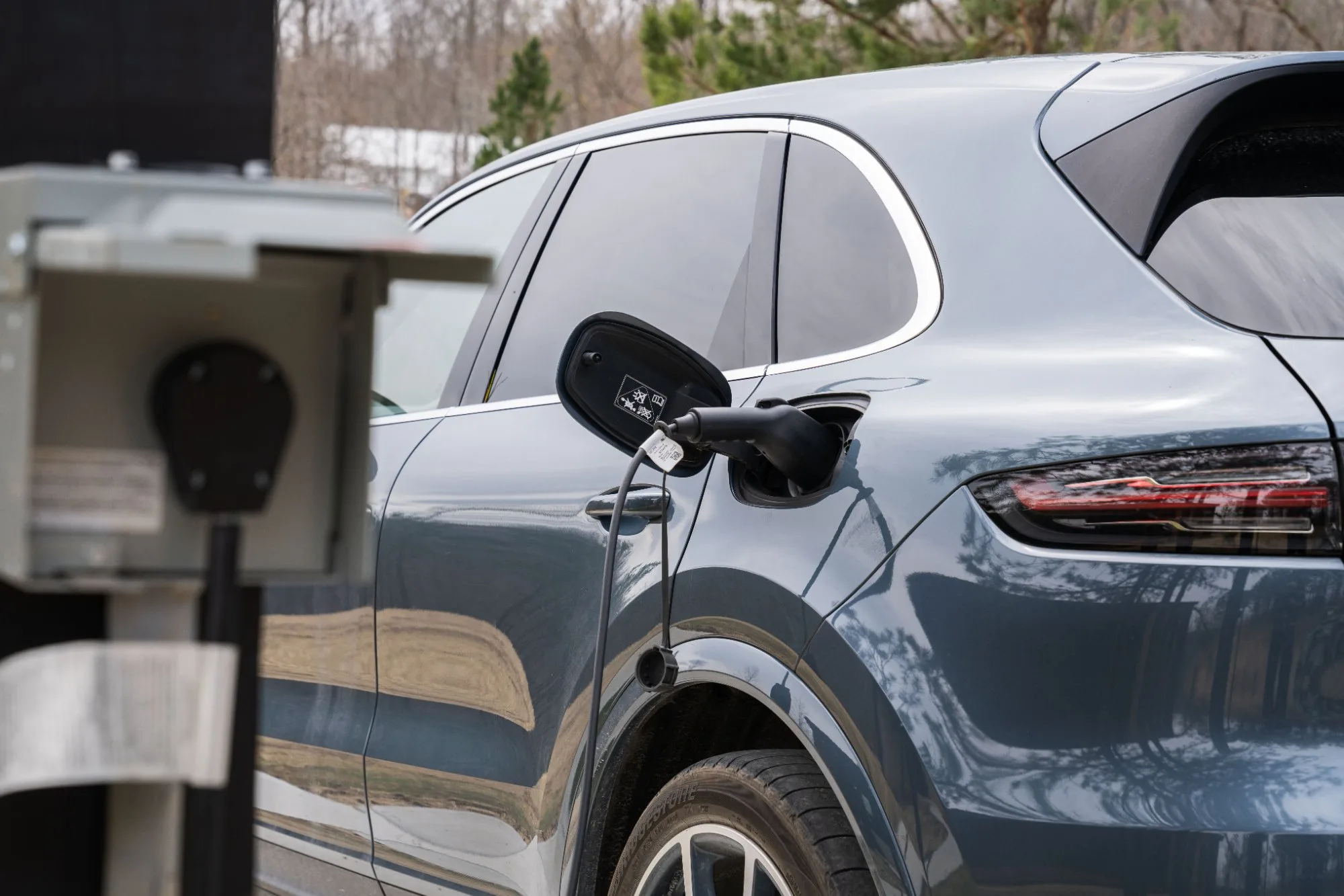 Electric vehicle charging at Jackson Point retreat Sewanee Tennessee
