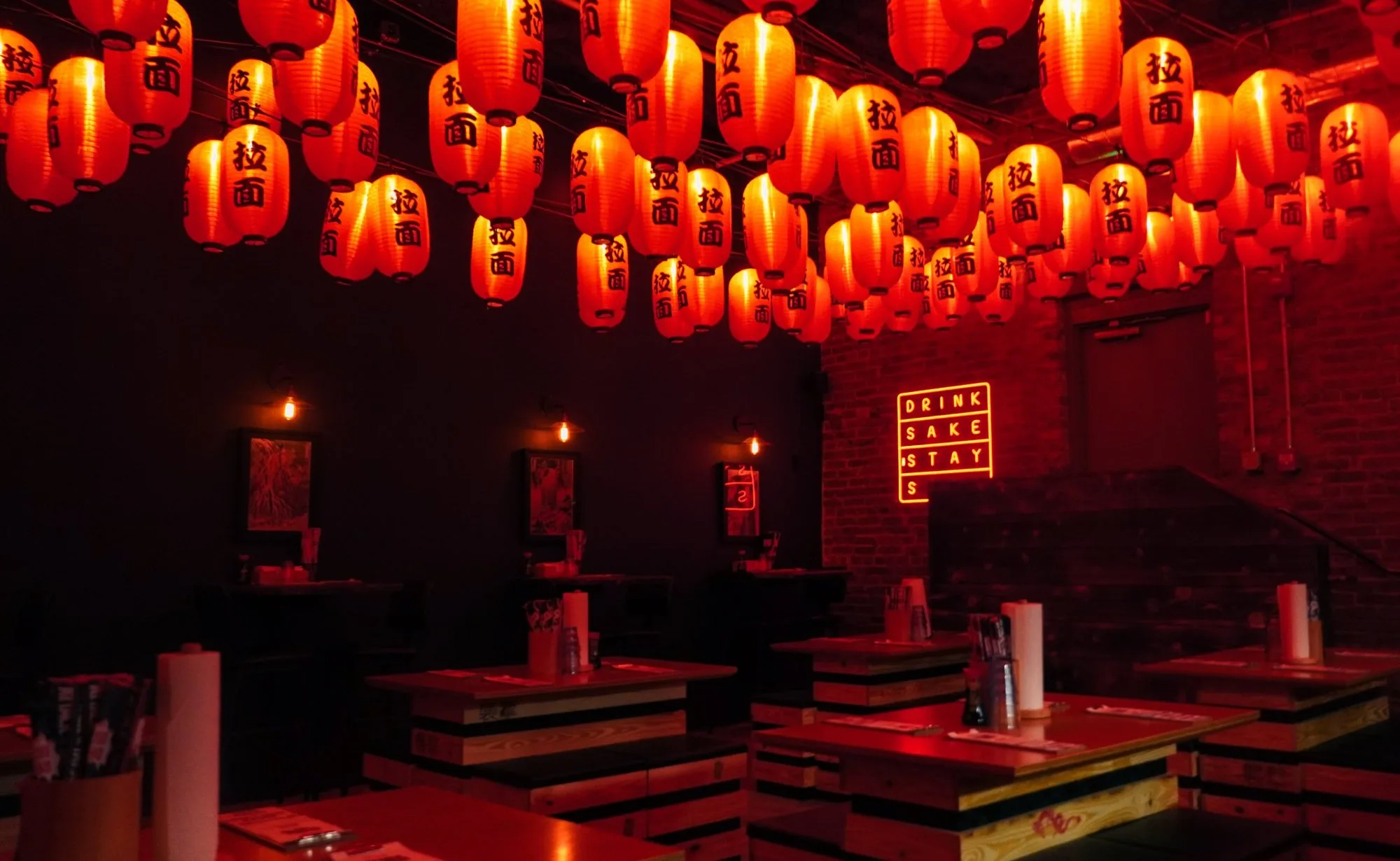 Attack of the Tatsu ramen bar with red lanterns in Chattanooga Tennessee